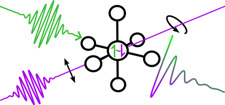 Irradiation of a specially designed molecule with a laser pulses